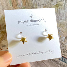 摺紙幸運星925耳環(金/霧金) Lucky Star 925 Earrings (Gold)