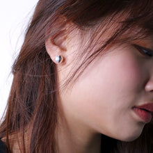 Half Moon Natural Pearl Silver Earrings