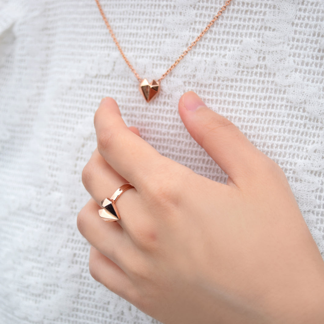 Diamond Heart 18K Rose Gold Necklace