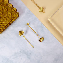 Ginkgo 18K Gold Drop Earrings