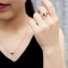 Diamond Heart 18K Rose Gold Ring