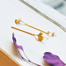 Ginkgo 18K Gold Drop Earrings