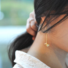 Ginkgo 18K Gold Drop Earrings