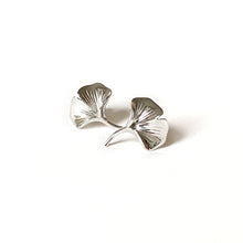 Ginkgo 18K White Gold Stud Earrings