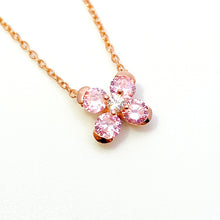 Pink Sweet Alyssum Rose Gold Necklace