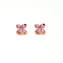 Pink Sweet Alyssum Rose Gold Earrings