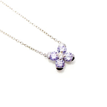 Lavender Sweet Alyssum White Gold Necklace