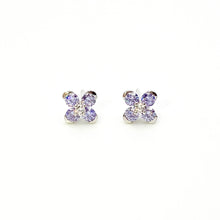 Lavender Sweet Alyssum White Gold Earrings