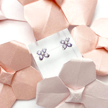 Lavender Sweet Alyssum White Gold Earrings