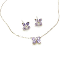 Lavender Sweet Alyssum White Gold Earrings