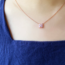 Pink Sweet Alyssum Rose Gold Necklace