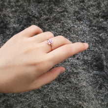 Pink Sweet Alyssum Rose Gold Ring