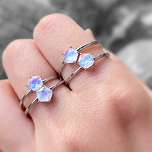Moon & Star Silver Ring
