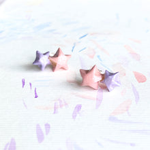 Double Lucky Star Earrings (Pink+Lavender)