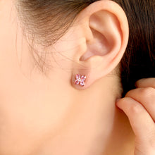 Pink Sweet Alyssum Rose Gold Earrings