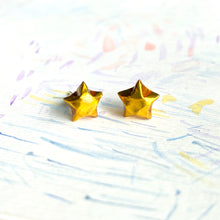 摺紙幸運星925耳環(金/霧金) Lucky Star 925 Earrings (Gold)
