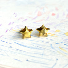 摺紙幸運星925耳環(金/霧金) Lucky Star 925 Earrings (Gold)