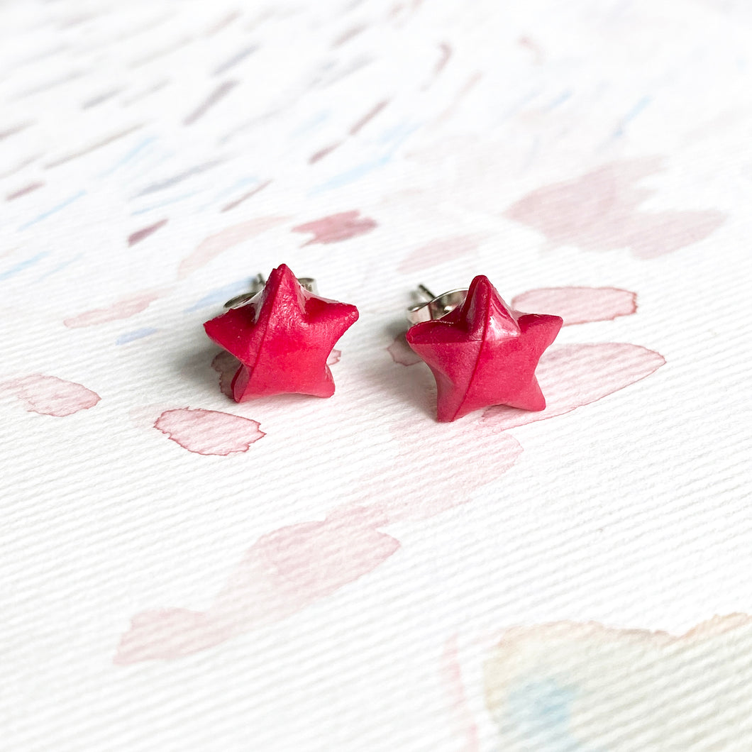 Lucky Star Earrings (Fuchsia)