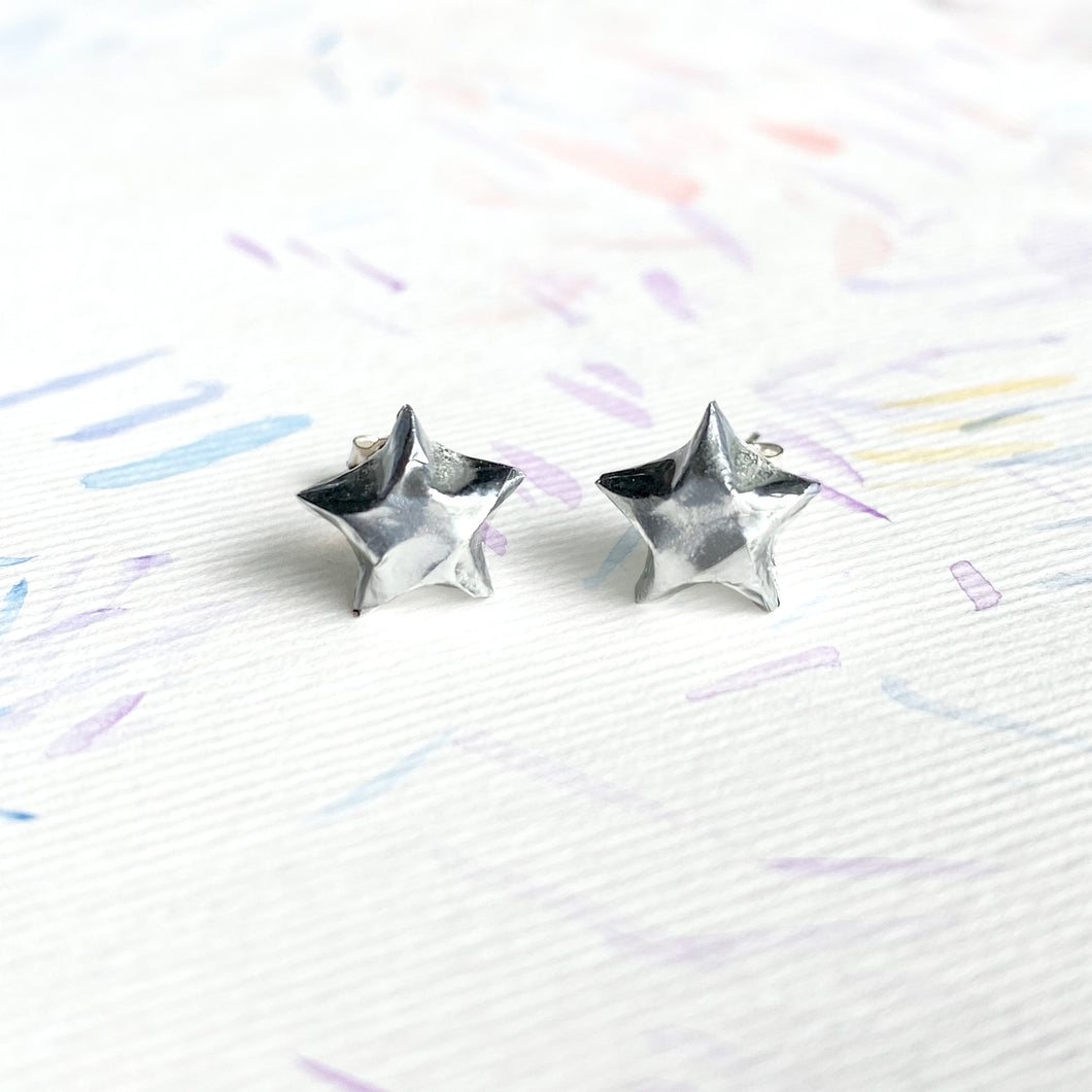 摺紙幸運星925耳環(銀) Lucky Star 925 Earrings (Silver)