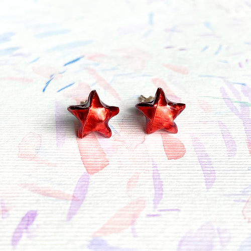 Lucky Star Earrings (Shinny Red)