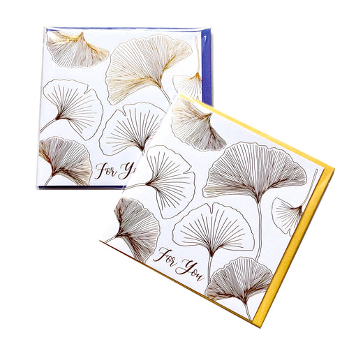Ginkgo Leaf Gold Stamping Gift Card