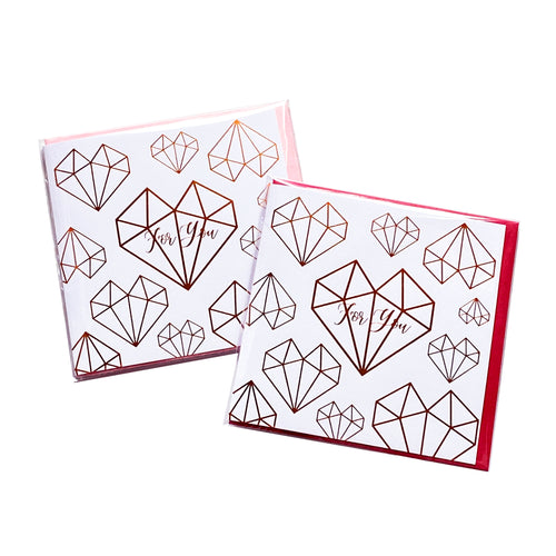 Diamond Heart Gold Stamping Gift Card