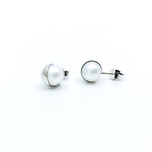Half Moon Natural Pearl Silver Earrings