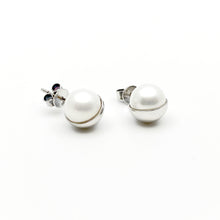 Half Moon Natural Pearl Silver Earrings