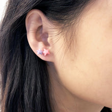 Double Lucky Star Earrings (Pink+Lavender)
