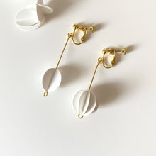 White Collection | ROUND Asymmetric Silver Earrings/ Ear Clips