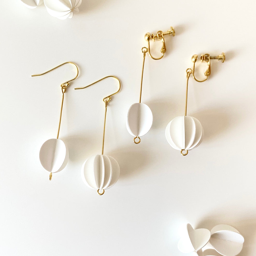 White Collection | ROUND Asymmetric Silver Earrings/ Ear Clips