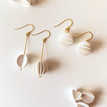 White Collection | ROUND Asymmetric Silver Earrings/ Ear Clips
