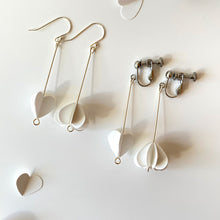 White Collection | HEART Asymmetric Silver Earrings/ Ear Clips