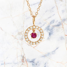 Precious Stone Ruby Rose Gold Necklace