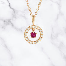 Precious Stone Ruby Rose Gold Necklace