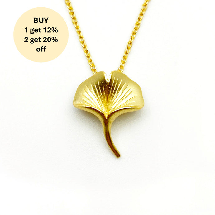 Ginkgo 18K Gold Necklace