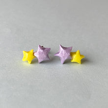 雙福星耳環 (粉紅色+淡紫色)