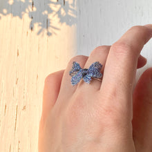 Bow Ring(Silver Blue) 蝴蝶結戒指(海藍色)
