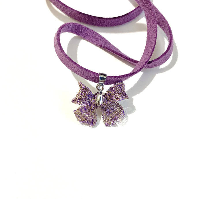 Bow Necklace 蝴蝶結項鍊 (紫金色)