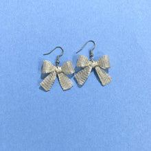 Bow Earrings (White) 銀白色蝴蝶結耳環