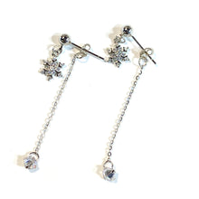 Snowflakes White/Yellow Gold 925 Earrings