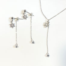 Snowflakes White/Yellow Gold 925 Earrings