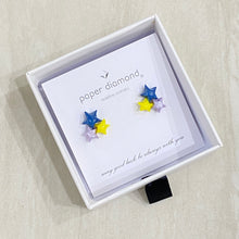 Triple Lucky Star Earrings (Starry Night)