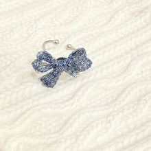 Bow Ring(Silver Blue) 蝴蝶結戒指(海藍色)