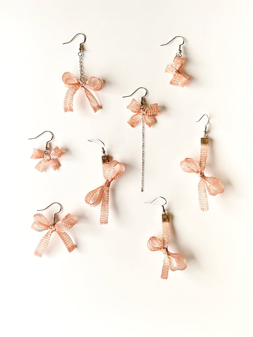 Bow Earrings (Pink) 蝴蝶結耳環(粉紅)