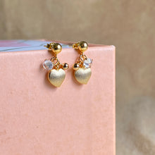 Love Heart Earrings (Matt Gold/Silver)