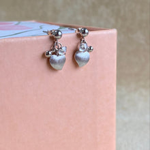 Love Heart Earrings (Matt Gold/Silver)