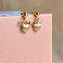 Love Heart Earrings (Matt Gold/Silver)