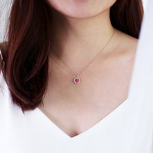 Precious Stone Ruby Rose Gold Necklace