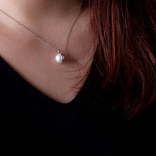Half Moon Natural Pearl Silver Necklace